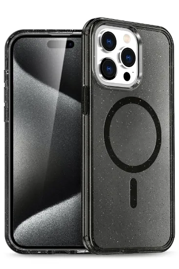 Newface iPhone 15 Pro Max Kılıf Glow Magsafe Kapak - Siyah resmi
