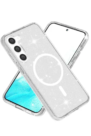 Newface Samsung Galaxy S23 Kılıf Glow Magsafe Kapak - Şeffaf resmi