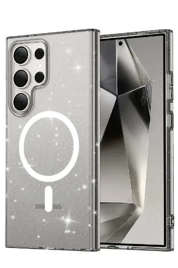 Newface Samsung Galaxy S23 Ultra Kılıf Glow Magsafe Kapak - Siyah resmi