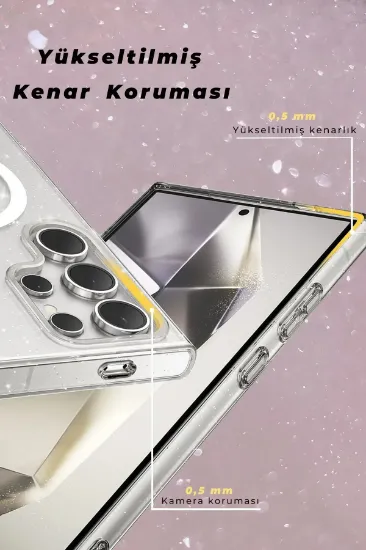 Newface Samsung Galaxy S23 Ultra Kılıf Glow Magsafe Kapak - Şeffaf resmi