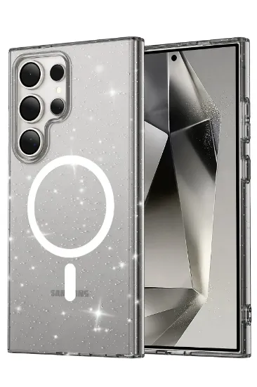 Newface Samsung Galaxy S24 Ultra Kılıf Glow Magsafe Kapak - Siyah resmi