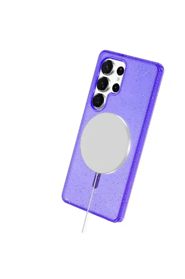 Newface Samsung Galaxy S24 Ultra Kılıf Glow Magsafe Kapak - Turuncu resmi