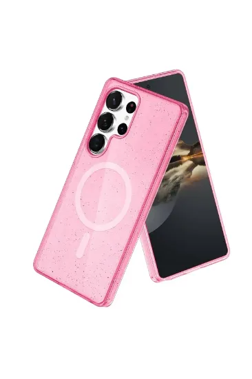 Newface Samsung Galaxy S24 Ultra Kılıf Glow Magsafe Kapak - Pembe resmi