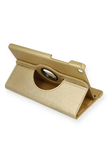Newface Samsung Galaxy Tab A9 Kılıf 360 Tablet Deri Kılıf - Gold resmi
