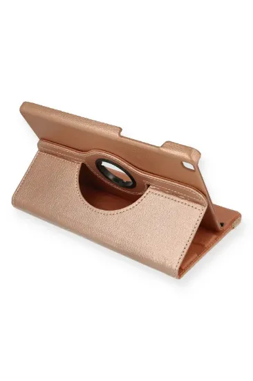 Newface Samsung Galaxy Tab A9 Kılıf 360 Tablet Deri Kılıf - Rose Gold resmi
