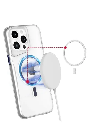 Newface iPhone 14 Pro Kılıf PC Poso Magsafe Kapak - Şeffaf resmi