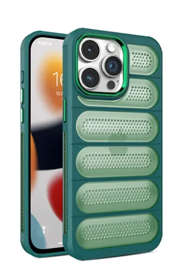 Newface iPhone 14 Pro Max Kılıf Airmax Silikon Kapak - Koyu Yeşil resmi