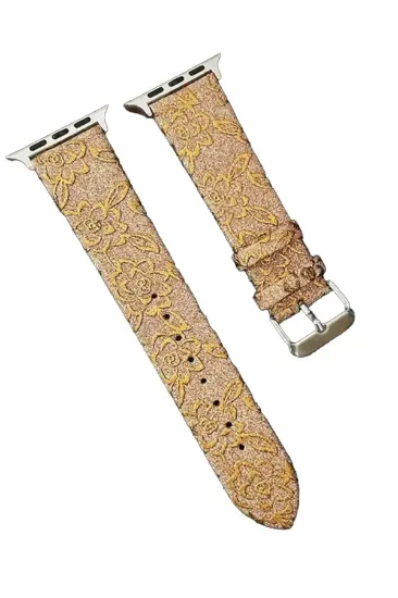 Newface Apple Watch 42mm Creeper Desenli Kordon - Gold resmi
