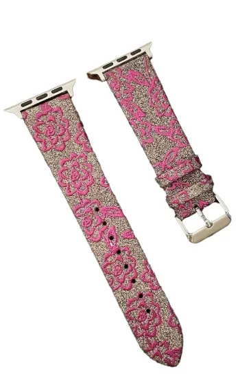 Newface Apple Watch 42mm Creeper Desenli Kordon - Pembe resmi
