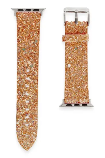 Newface Apple Watch 42mm Starry Taşlı Kordon - Pudra resmi