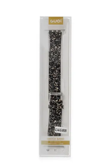 Newface Apple Watch 38mm Starry Taşlı Kordon - Siyah resmi