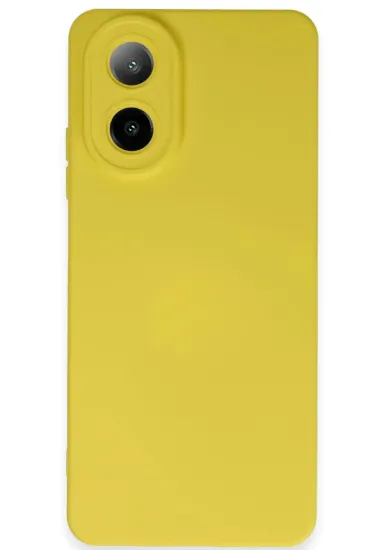 Newface Oppo A38 Kılıf Nano içi Kadife Silikon - Sarı resmi
