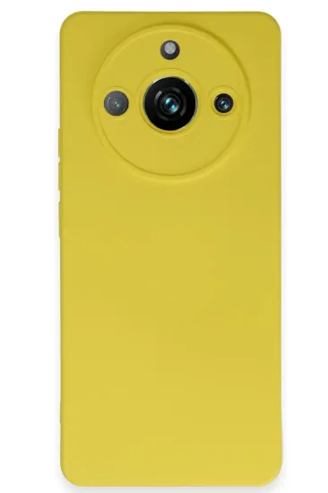 Newface Realme 11 Pro Kılıf Nano içi Kadife Silikon - Sarı resmi