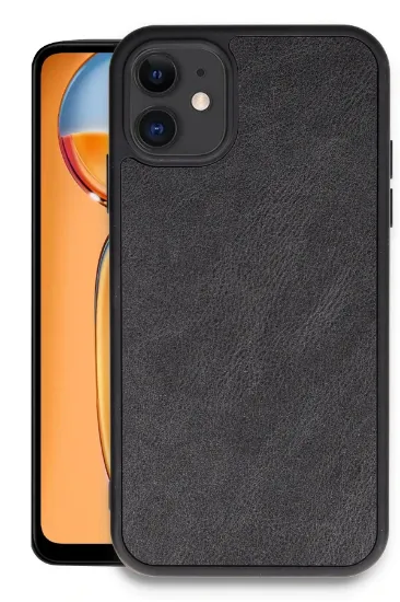 Newface iPhone 11 Kılıf Aras Deri Kapak - Siyah resmi