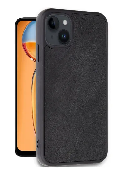 Newface iPhone 14 Kılıf Aras Deri Kapak - Siyah resmi