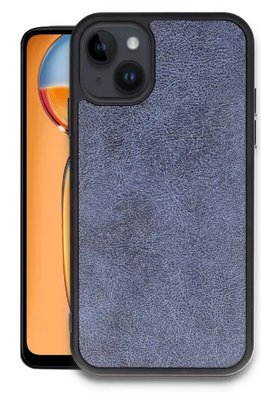 Newface iPhone 14 Kılıf Aras Deri Kapak - Lacivert resmi