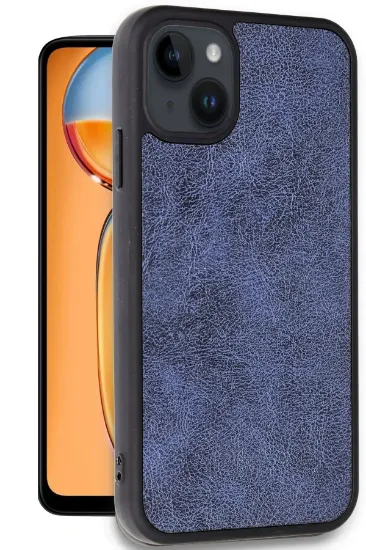 Newface iPhone 14 Kılıf Aras Deri Kapak - Lacivert resmi