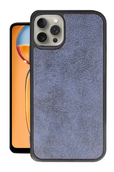 Newface iPhone 15 Pro Max Kılıf Aras Deri Kapak - Lacivert resmi
