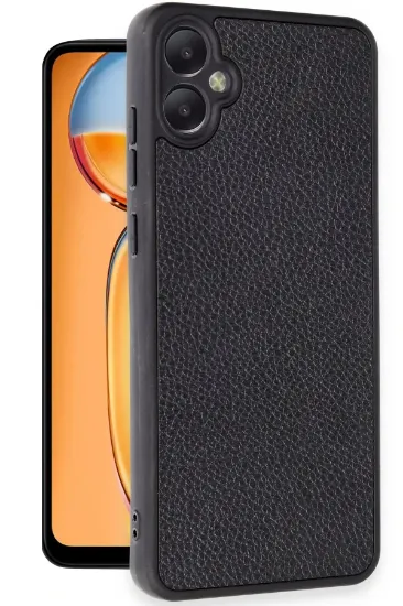 Newface Samsung Galaxy A05 Kılıf Aras Deri Kapak - Siyah resmi