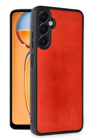 Newface Samsung Galaxy A25 5G Kılıf Aras Deri Kapak - Kırmızı resmi