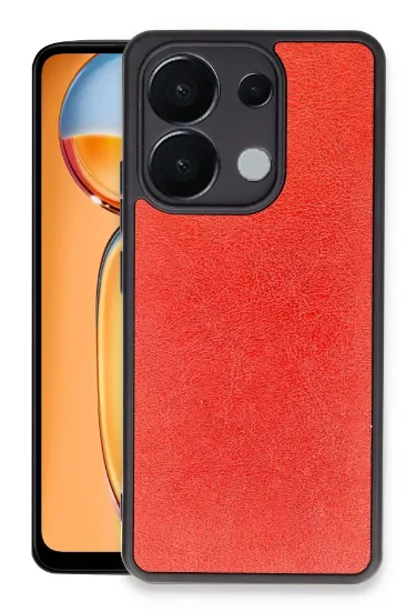 Newface Xiaomi Redmi Note 13 4G Kılıf Aras Deri Kapak - Kırmızı resmi