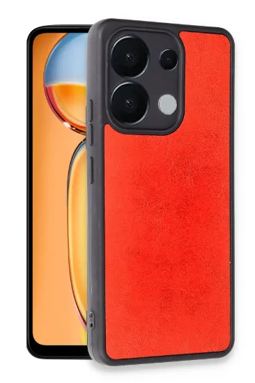 Newface Xiaomi Redmi Note 13 4G Kılıf Aras Deri Kapak - Kırmızı resmi