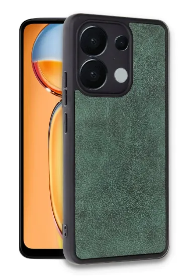Newface Xiaomi Redmi Note 13 Pro 4G Kılıf Aras Deri Kapak - Koyu Yeşil resmi