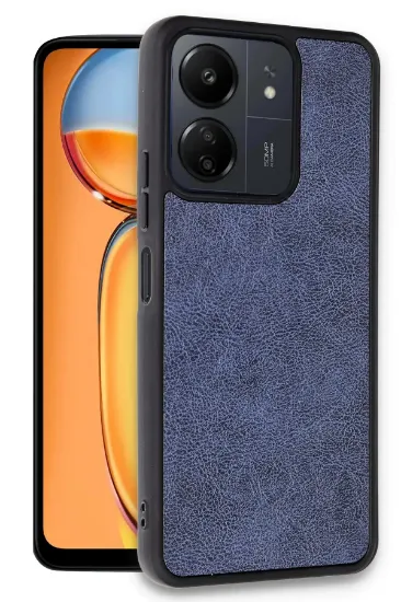 Newface Xiaomi Redmi 13C Kılıf Aras Deri Kapak - Lacivert resmi