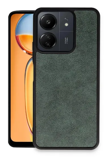 Newface Xiaomi Redmi 13C Kılıf Aras Deri Kapak - Koyu Yeşil resmi