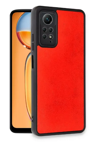 Newface Xiaomi Redmi Note 12 Pro 4G Kılıf Aras Deri Kapak - Kırmızı resmi
