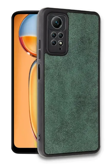 Newface Xiaomi Redmi Note 12 Pro 4G Kılıf Aras Deri Kapak - Koyu Yeşil resmi