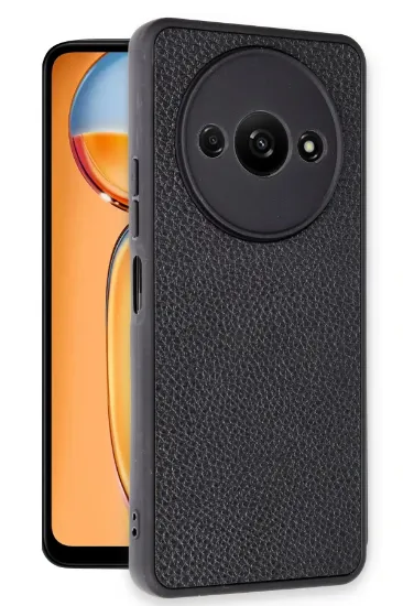 Newface Xiaomi Redmi A3 4G Kılıf Aras Deri Kapak - Siyah resmi