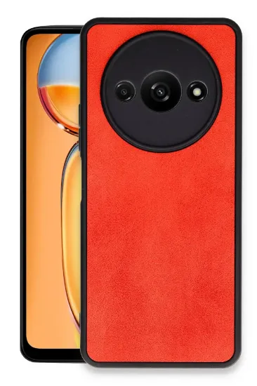 Newface Xiaomi Redmi A3 4G Kılıf Aras Deri Kapak - Kırmızı resmi