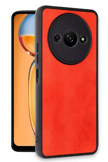 Newface Xiaomi Redmi A3 4G Kılıf Aras Deri Kapak - Kırmızı resmi