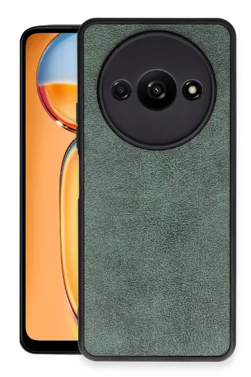 Newface Xiaomi Redmi A3 4G Kılıf Aras Deri Kapak - Koyu Yeşil resmi