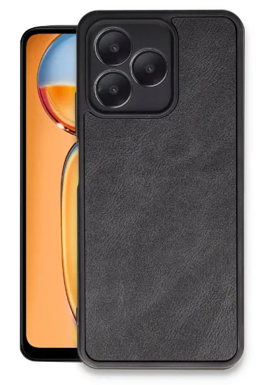 Newface Realme Note 50 4G Kılıf Aras Deri Kapak - Siyah resmi