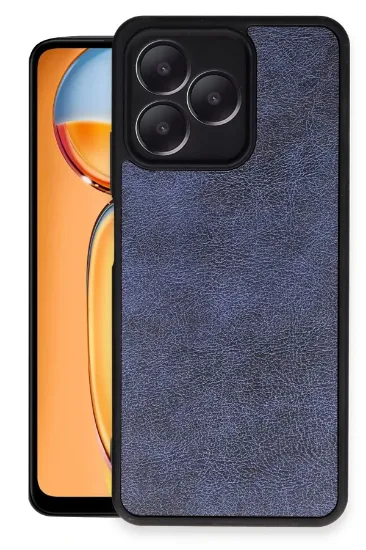 Newface Realme Note 50 4G Kılıf Aras Deri Kapak - Lacivert resmi
