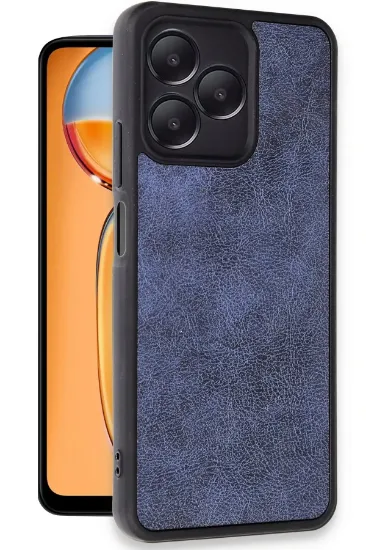 Newface Realme Note 50 4G Kılıf Aras Deri Kapak - Lacivert resmi