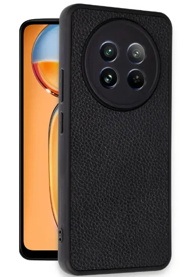 Newface Realme 12 5G Kılıf Aras Deri Kapak - Siyah resmi