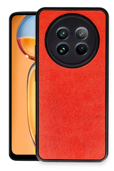 Newface Realme 12 5G Kılıf Aras Deri Kapak - Kırmızı resmi