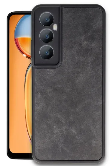 Newface Realme C65 Kılıf Aras Deri Kapak - Siyah resmi