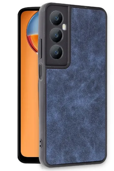 Newface Realme C65 Kılıf Aras Deri Kapak - Lacivert resmi