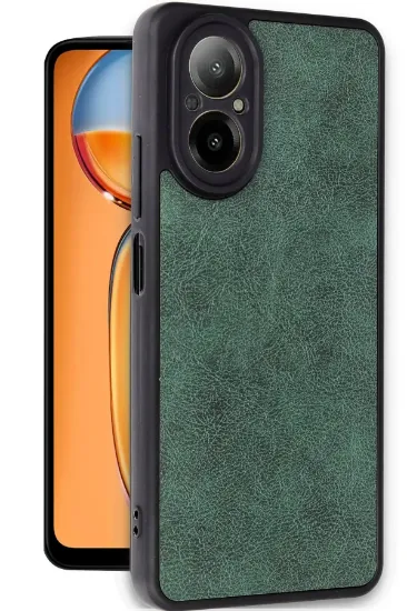 Newface Realme 12 Lite Kılıf Aras Deri Kapak - Koyu Yeşil resmi