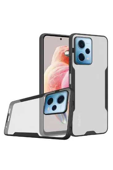 Newface Xiaomi Redmi Note 12 5G Kılıf Platin Silikon - Siyah resmi