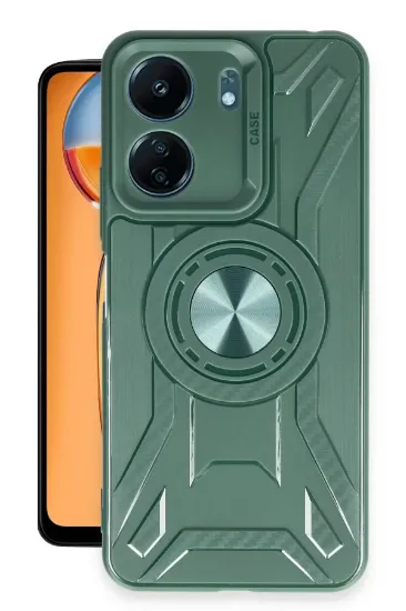 Newface Xiaomi Redmi 13C Kılıf Lincoln Silikon - Koyu Yeşil resmi