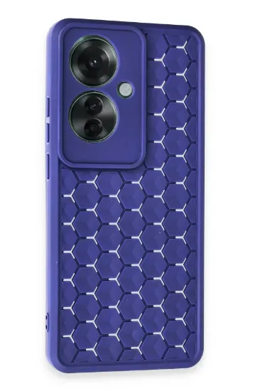Newface Oppo Reno 11F Kılıf Petek Silikon Kapak - Lacivert resmi