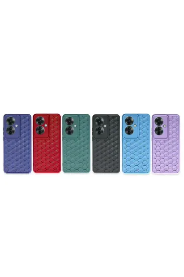 Newface Oppo Reno 11F Kılıf Petek Silikon Kapak - Kırmızı resmi