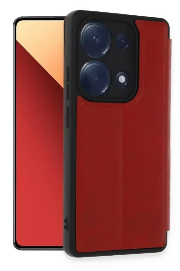 Newface Xiaomi Redmi Note 13 Pro 4G Kılıf Flip Cover - Kırmızı resmi