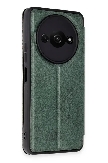 Newface Xiaomi Redmi A3 4G Kılıf Flip Cover - Koyu Yeşil resmi