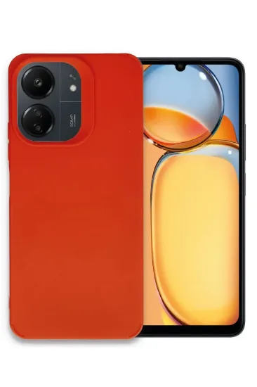 Newface Xiaomi Redmi 13C Kılıf Petro Silikon - Kırmızı resmi
